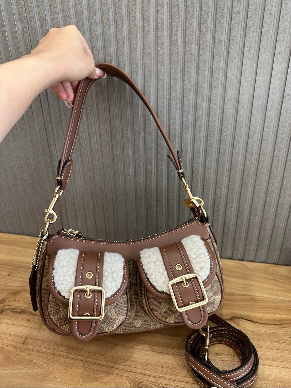 🧸🧸Coach Ashton Baguette Bag In Signature Canvas CY658 NWT